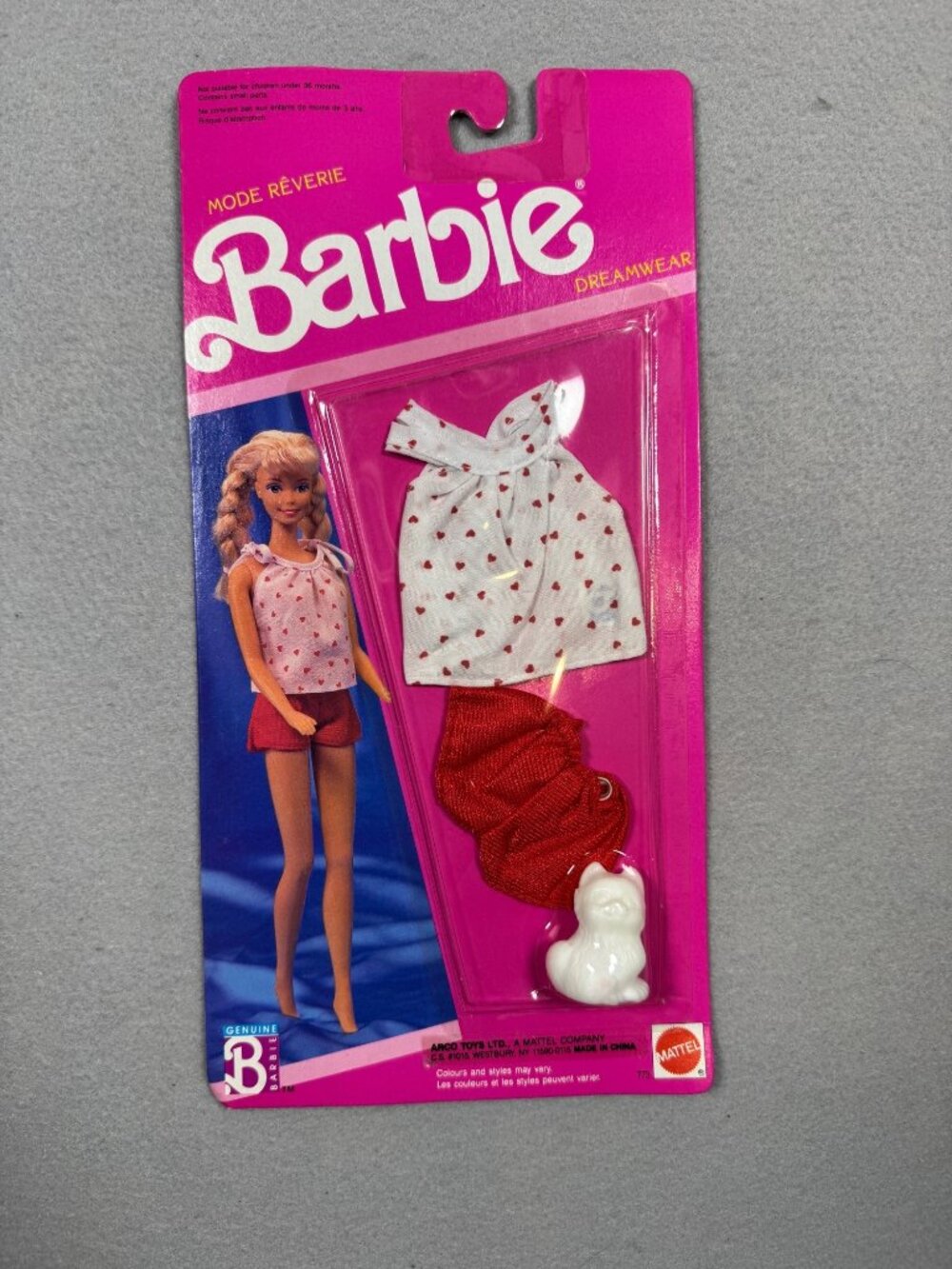 Barbie Dreamwear Mode Reverie Doll Outfit Heart Print Mattel Vintage 1990 NWB